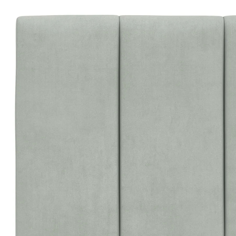 Lit avec matelas Hanko gris clair 100x200 cm velours - 6