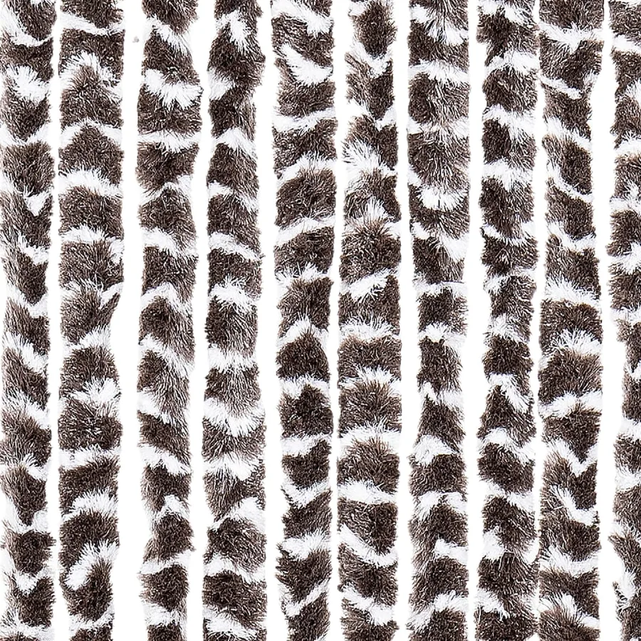 Rideau anti-mouches marron et blanc 100x200 cm chenille - 5