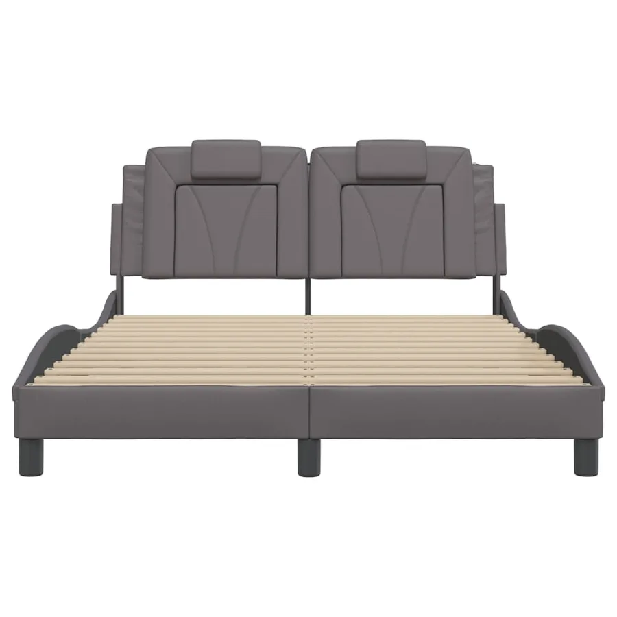 Cadre de lit Viana avec LED sans matelas gris 120x200 cm - 6