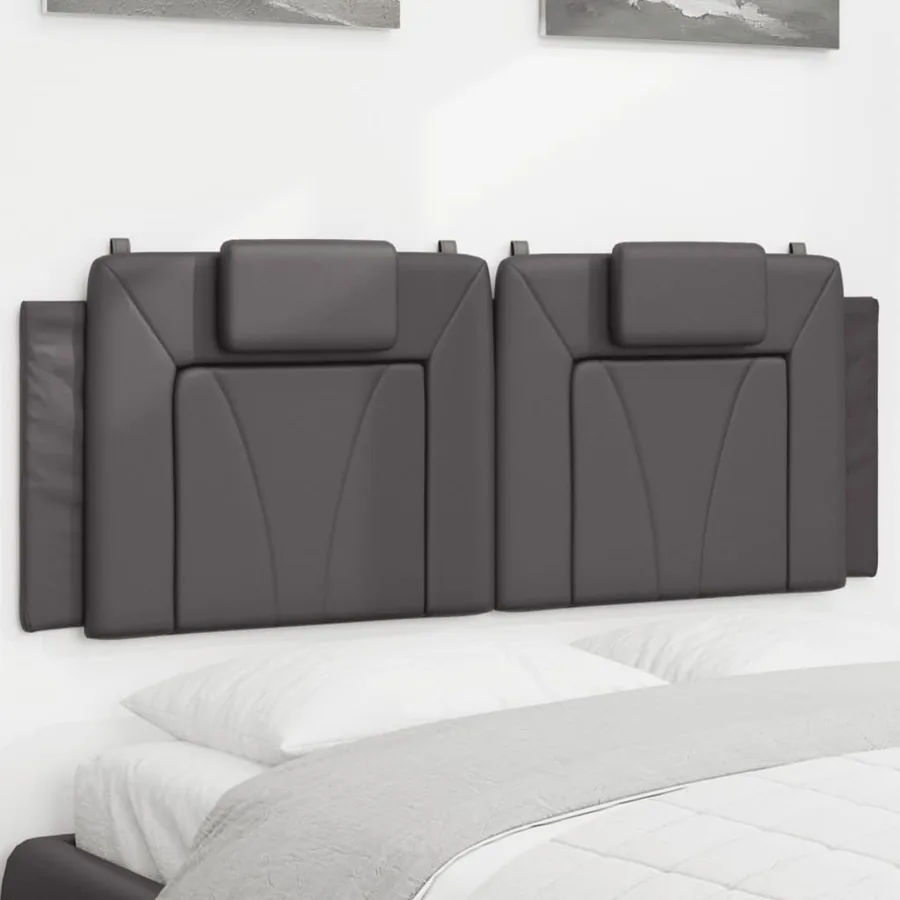 Coussin de tête de lit Viana gris 120 cm similicuir