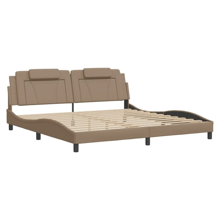 Cadre de lit Viana avec LED sans matelas cappuccino 200x200 cm - 3