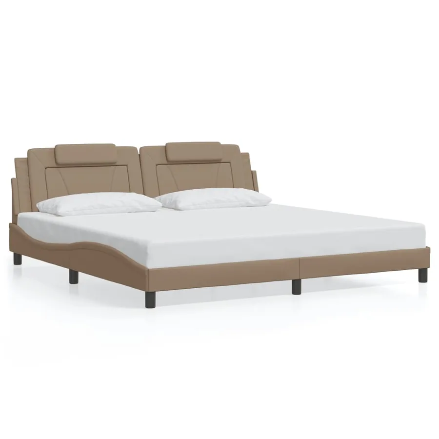 Cadre de lit Viana avec LED sans matelas cappuccino 200x200 cm - 5