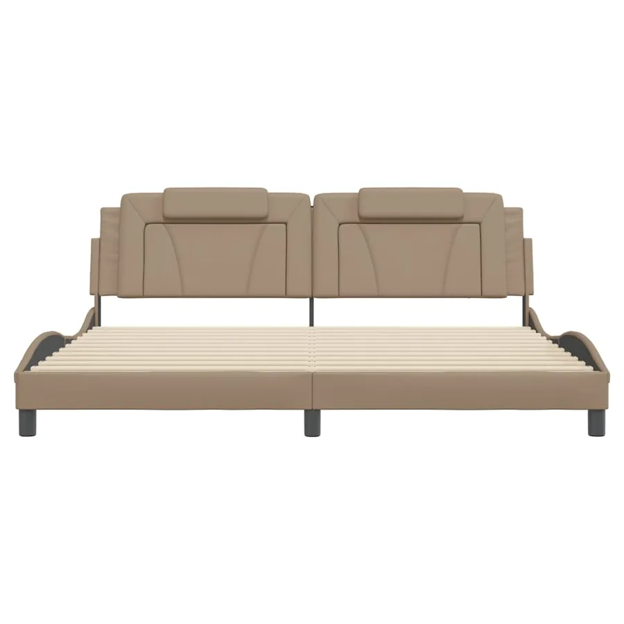 Cadre de lit Viana avec LED sans matelas cappuccino 200x200 cm - 6