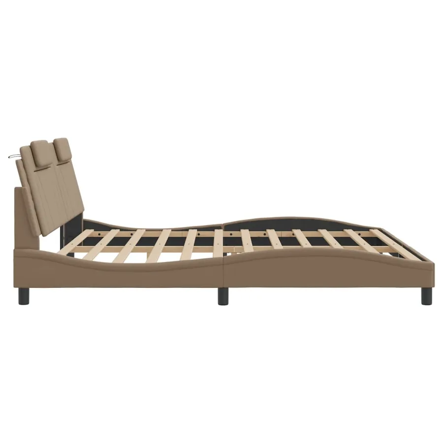 Cadre de lit Viana avec LED sans matelas cappuccino 200x200 cm - 9
