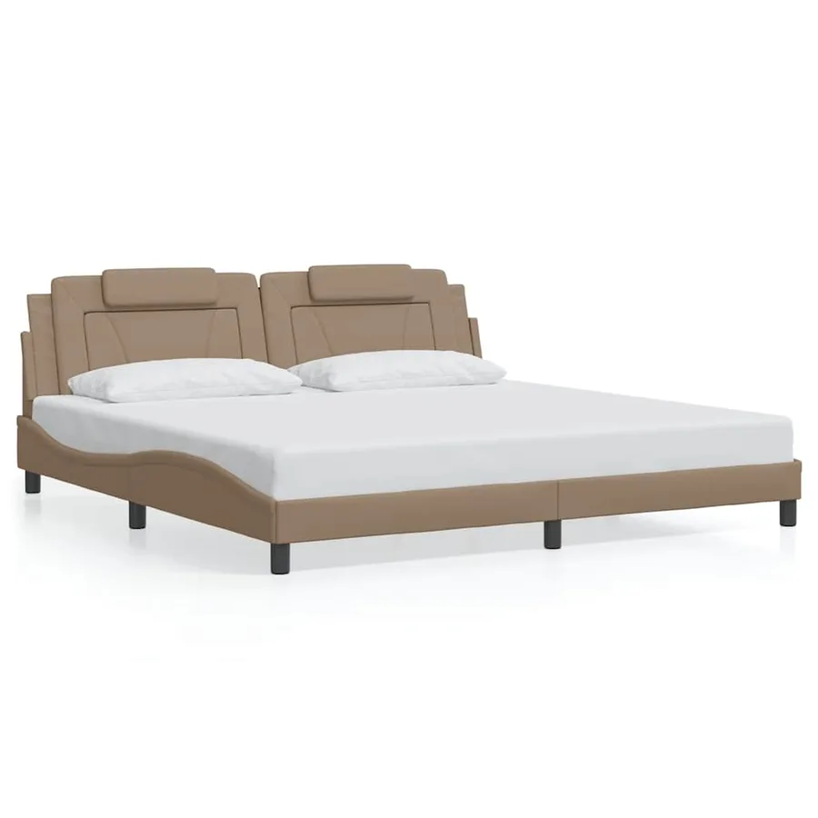 Cadre de lit Viana sans matelas cappuccino 200x200 cm similicuir - 2