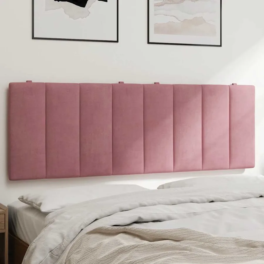 Coussin de tête de lit Hanko rose 140 cm velours
