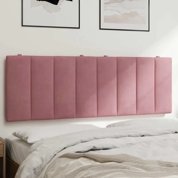 Coussin de tête de lit Hanko rose 140 cm velours