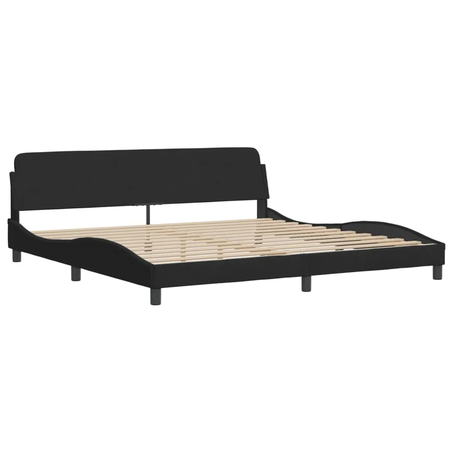 Cadre de lit avec LED sans matelas Hanko noir 200x200 cm velours - 9