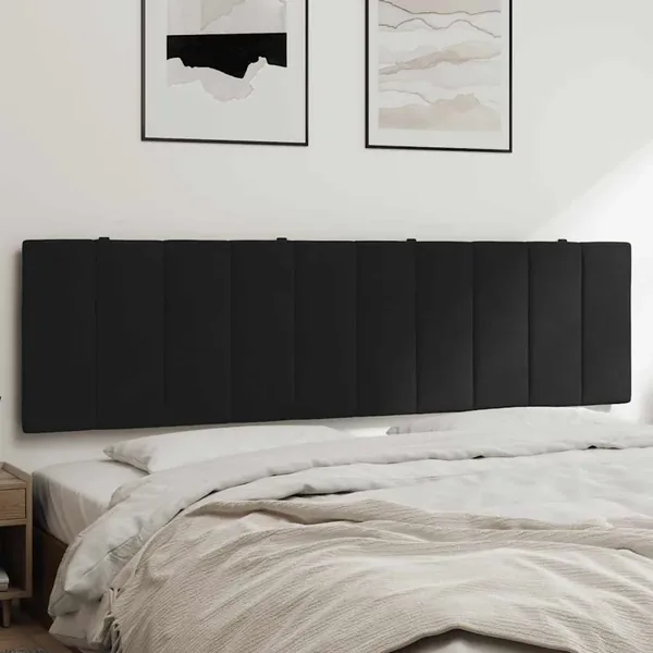 Coussin de tête de lit Hanko noir 180 cm velours