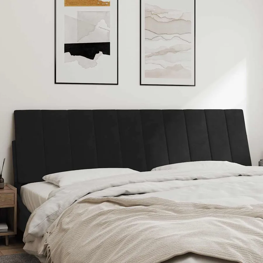 Coussin de tête de lit Hanko noir 180 cm velours - 3