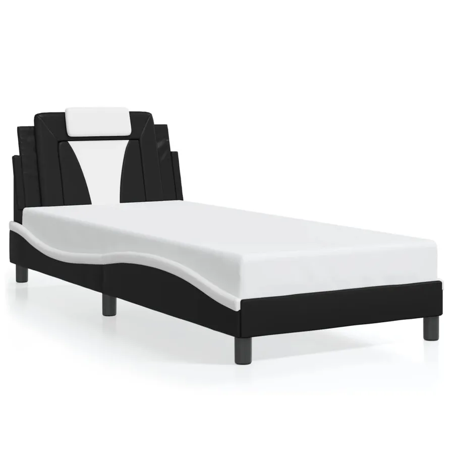 Cadre de lit Viana avec LED sans matelas noir et blanc 90x200 cm - 5