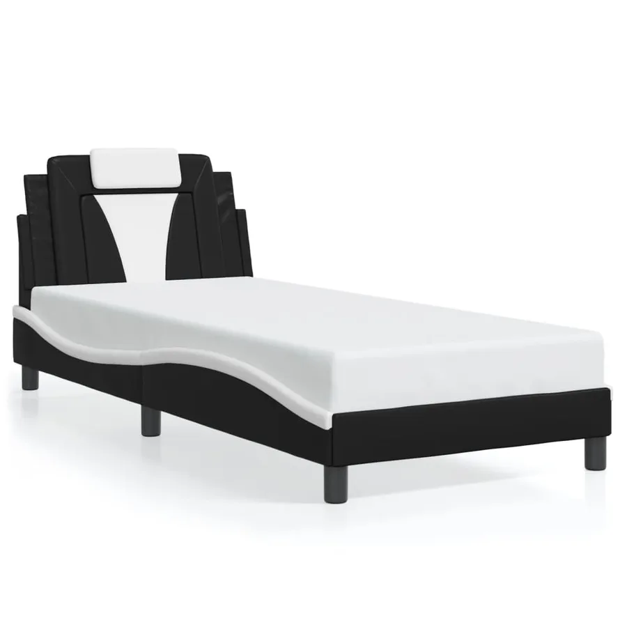 Cadre de lit Viana avec LED sans matelas noir et blanc 90x190 cm - 5