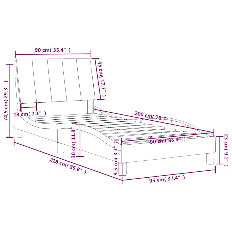 Lit avec matelas Hanko vert foncé 90x200 cm velours - 11