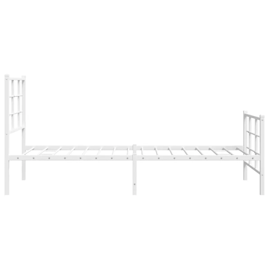 Cadre de lit métal sans matelas avec pied de lit blanc 75x190cm - 6