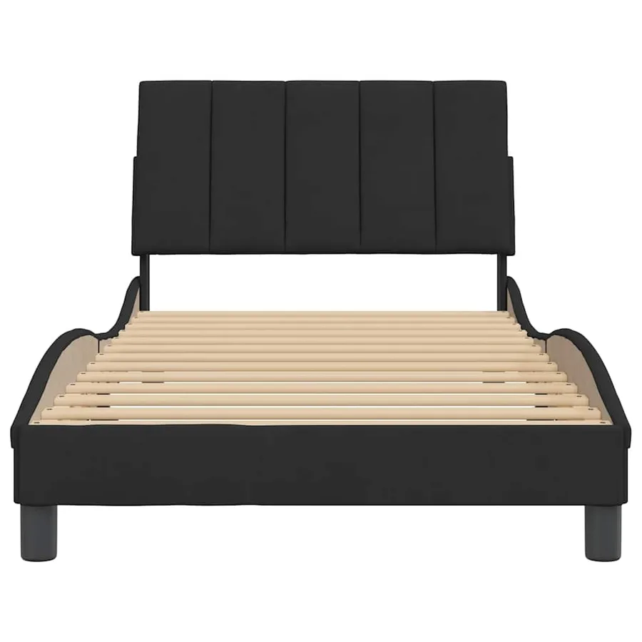 Cadre de lit sans matelas Hanko noir 100x200 cm velours - 5