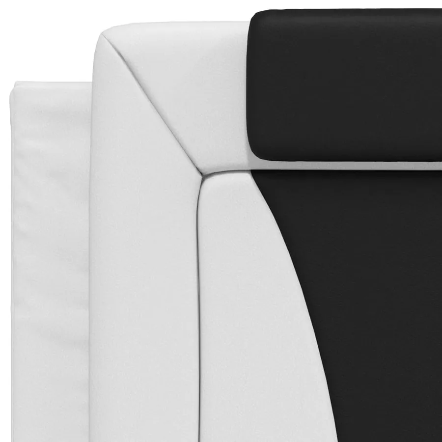 Lit Viana avec matelas blanc et noir 90x200 cm similicuir - 7