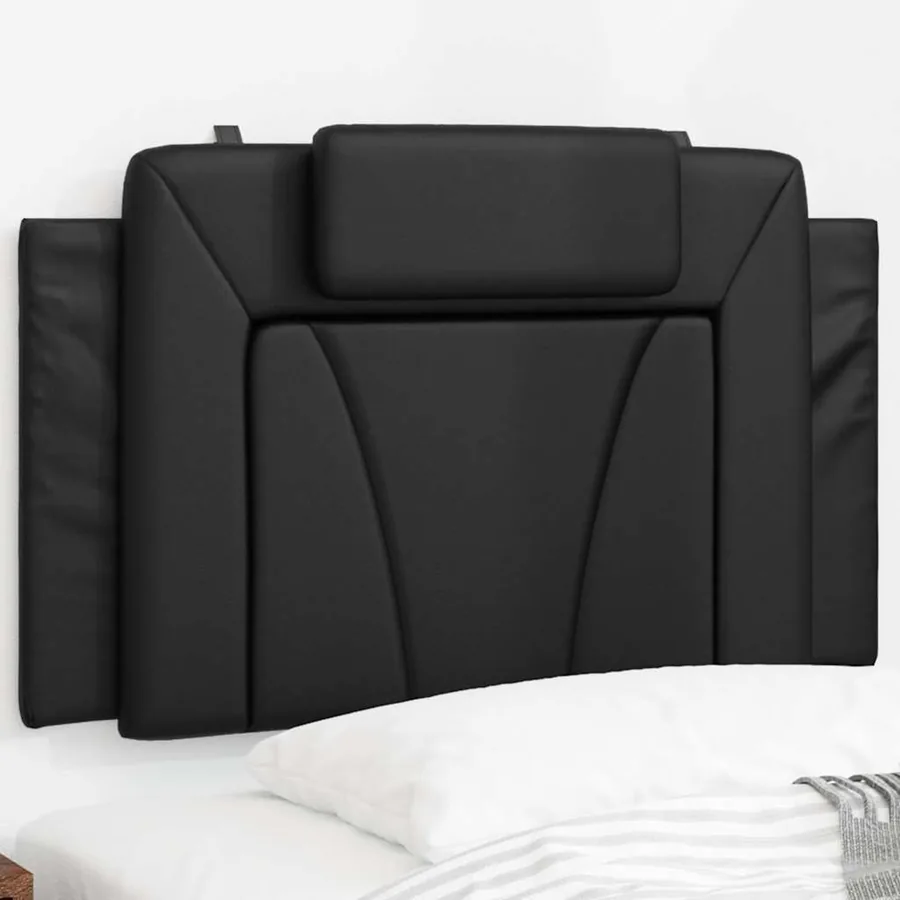 Coussin de tête de lit Viana noir 90 cm similicuir