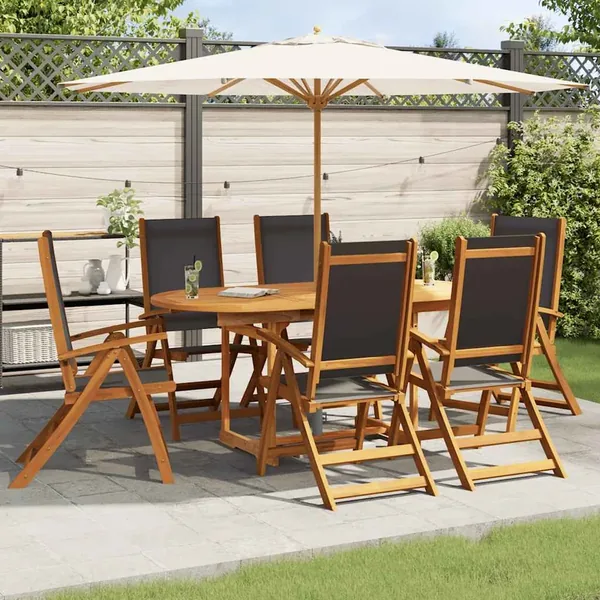 Ensemble à manger d'extérieur 7 pcs Bois d'acacia solide