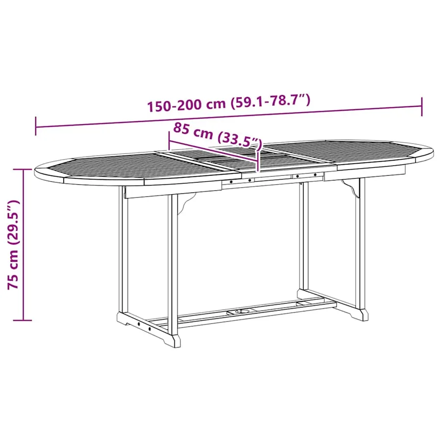 Ensemble à manger d'extérieur 7 pcs Bois d'acacia solide - 16