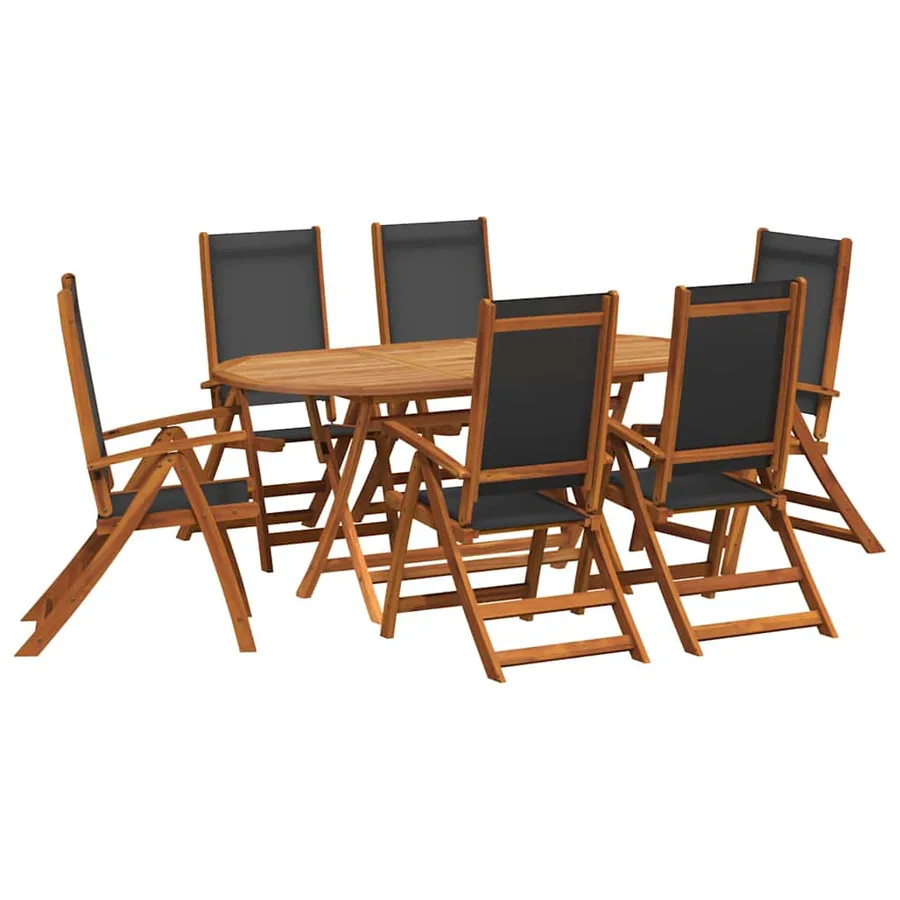 Ensemble à manger d'extérieur 7 pcs Bois d'acacia solide - 2
