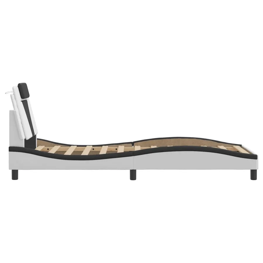 Cadre de lit Viana avec LED sans matelas blanc et noir 80x200 cm - 9