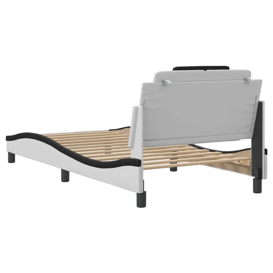 Cadre de lit Viana avec LED sans matelas blanc et noir 100x200 cm - 10