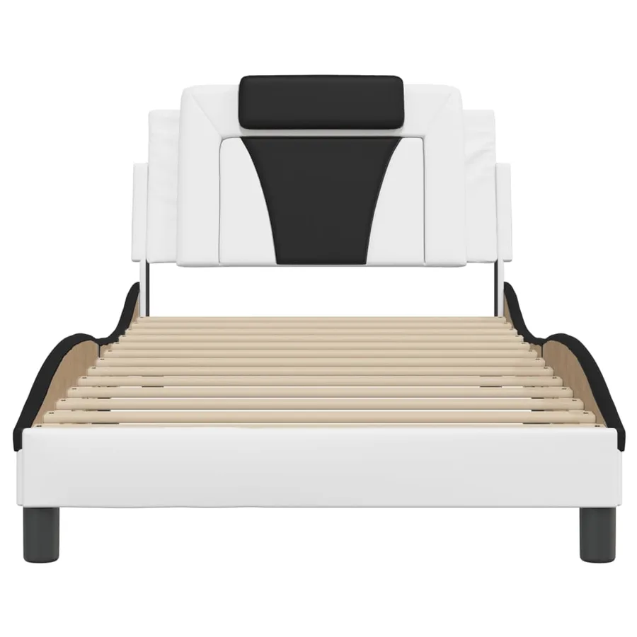 Cadre de lit Viana avec LED sans matelas blanc et noir 100x200 cm - 6