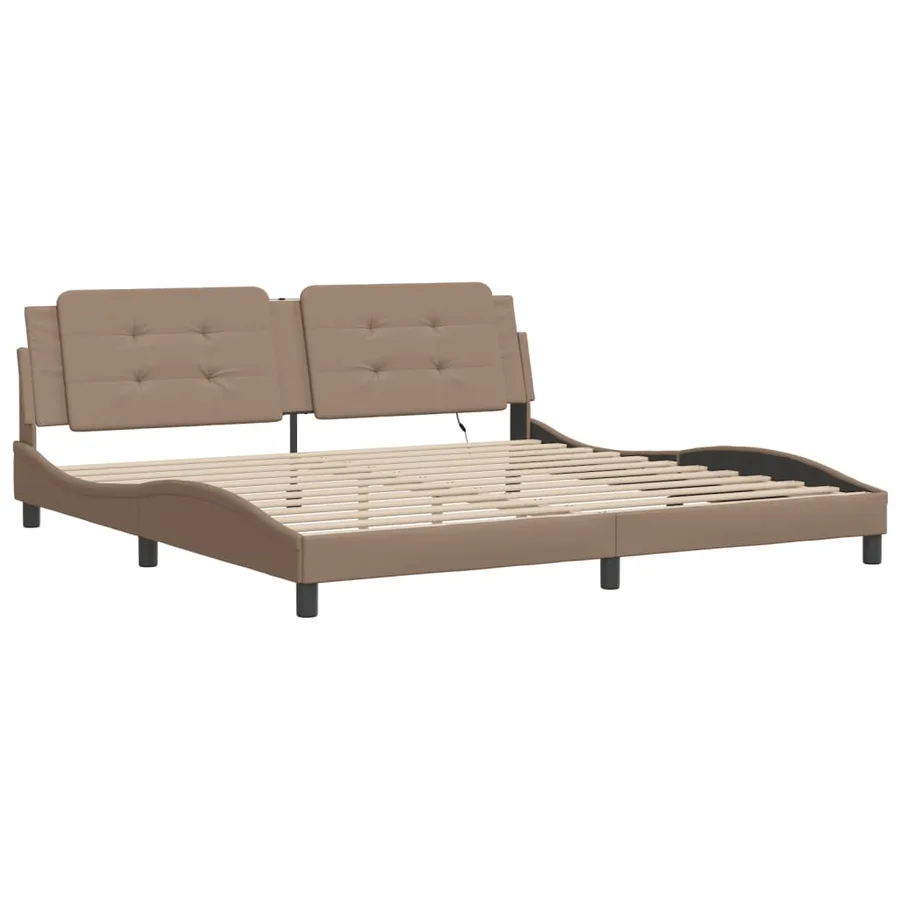 Cadre de lit avec LED sans matelas Zadar cappuccino 200x200 cm - 3