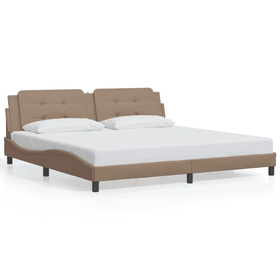 Cadre de lit avec LED sans matelas Zadar cappuccino 200x200 cm - 5