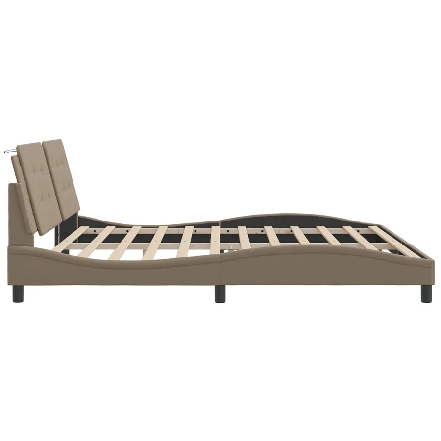 Cadre de lit avec LED sans matelas Zadar cappuccino 200x200 cm - 8