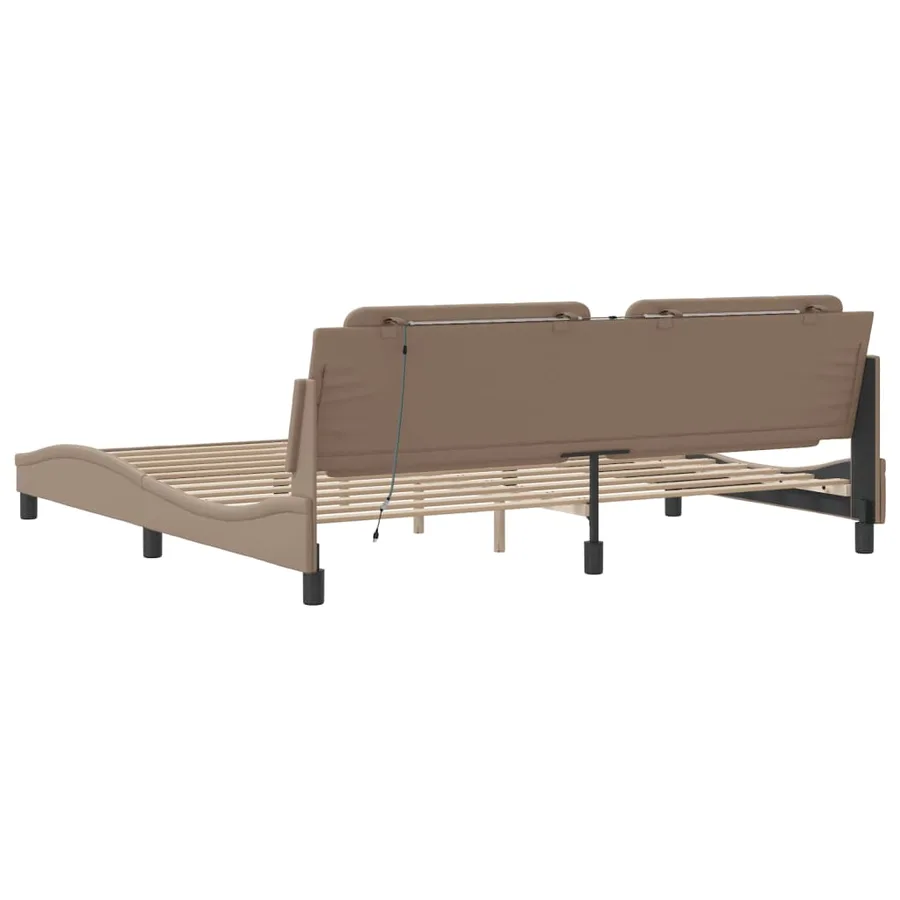 Cadre de lit avec LED sans matelas Zadar cappuccino 200x200 cm - 9