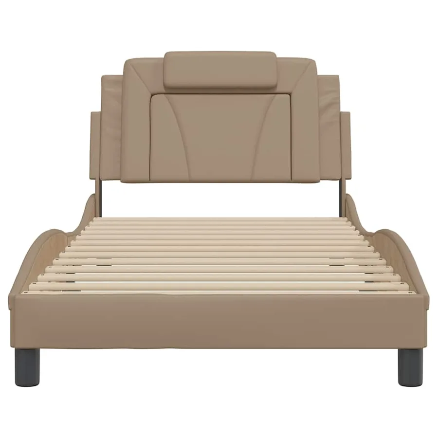 Cadre de lit Viana sans matelas cappuccino 100x200 cm similicuir - 4