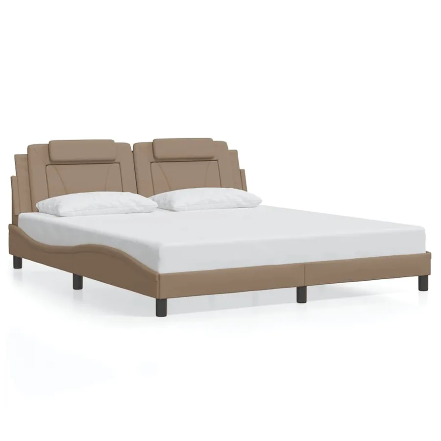 Cadre de lit Viana sans matelas cappuccino 180x200 cm similicuir - 2