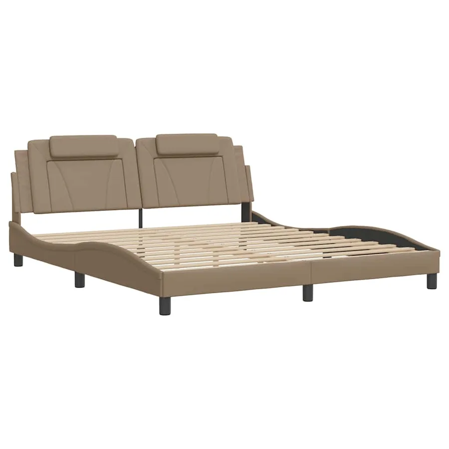 Cadre de lit Viana sans matelas cappuccino 180x200 cm similicuir - 3
