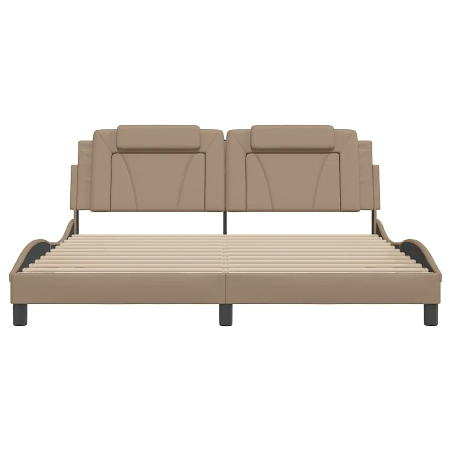 Cadre de lit Viana sans matelas cappuccino 180x200 cm similicuir - 4