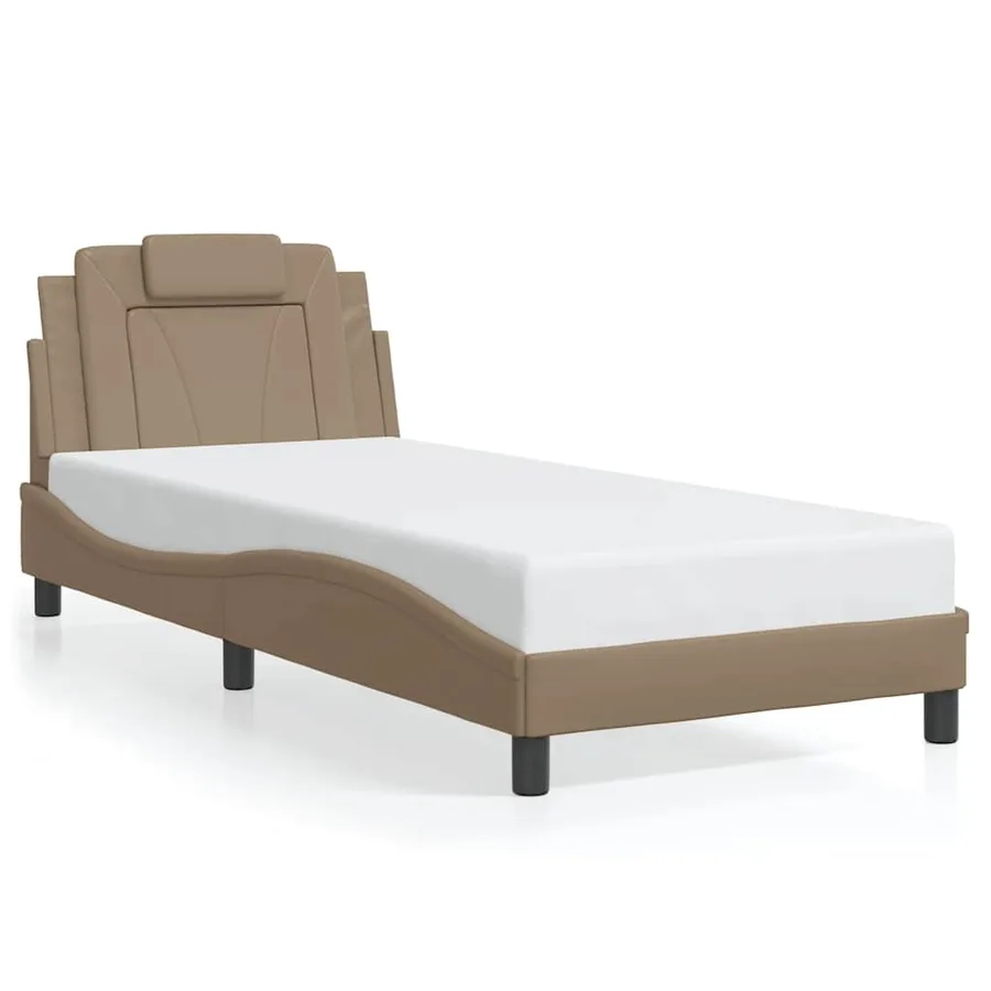 Cadre de lit Viana sans matelas cappuccino 80x200 cm similicuir - 2