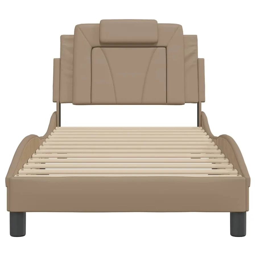 Cadre de lit Viana sans matelas cappuccino 80x200 cm similicuir - 4