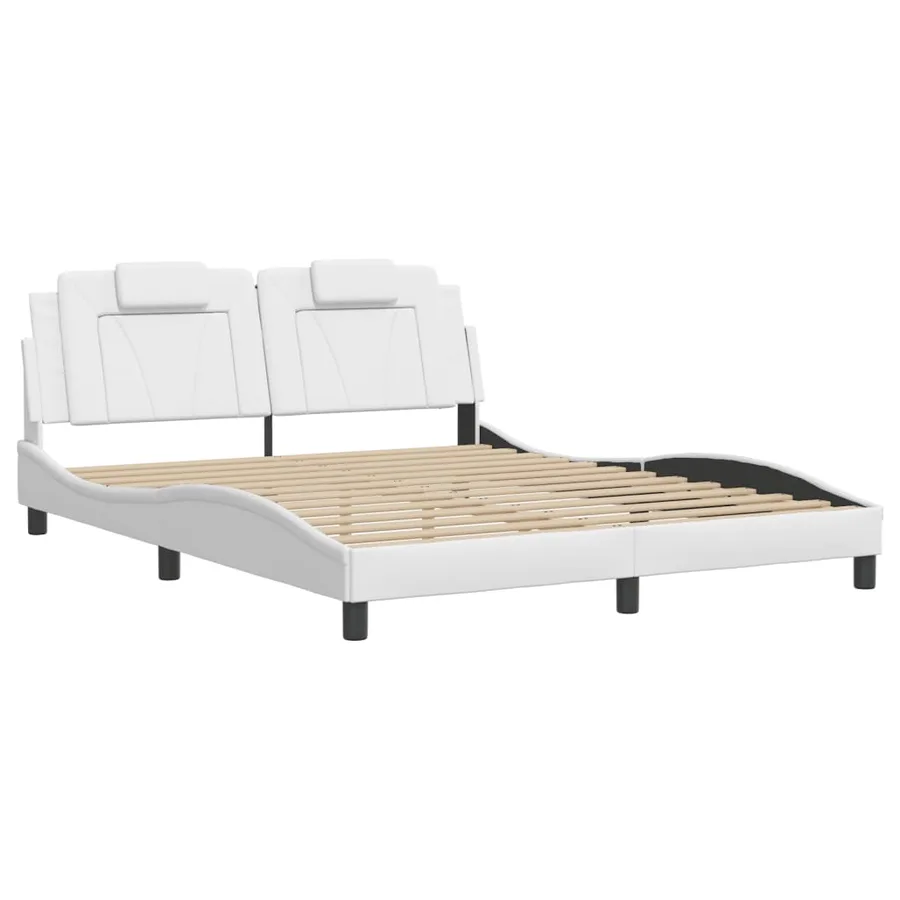 Cadre de lit Viana avec LED sans matelas blanc 160x200 cm - 3