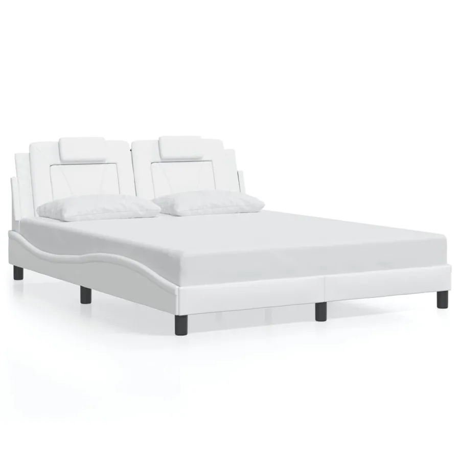 Cadre de lit Viana avec LED sans matelas blanc 160x200 cm - 5