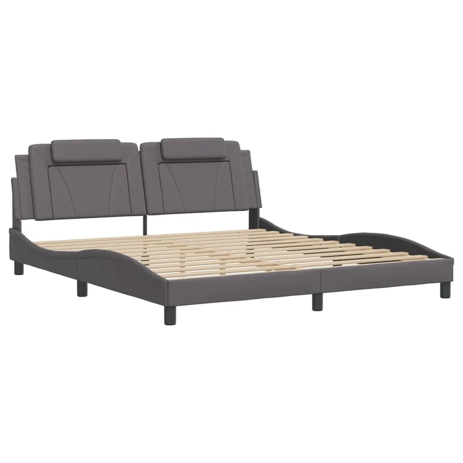 Cadre de lit Viana avec LED sans matelas gris 180x200 cm - 3