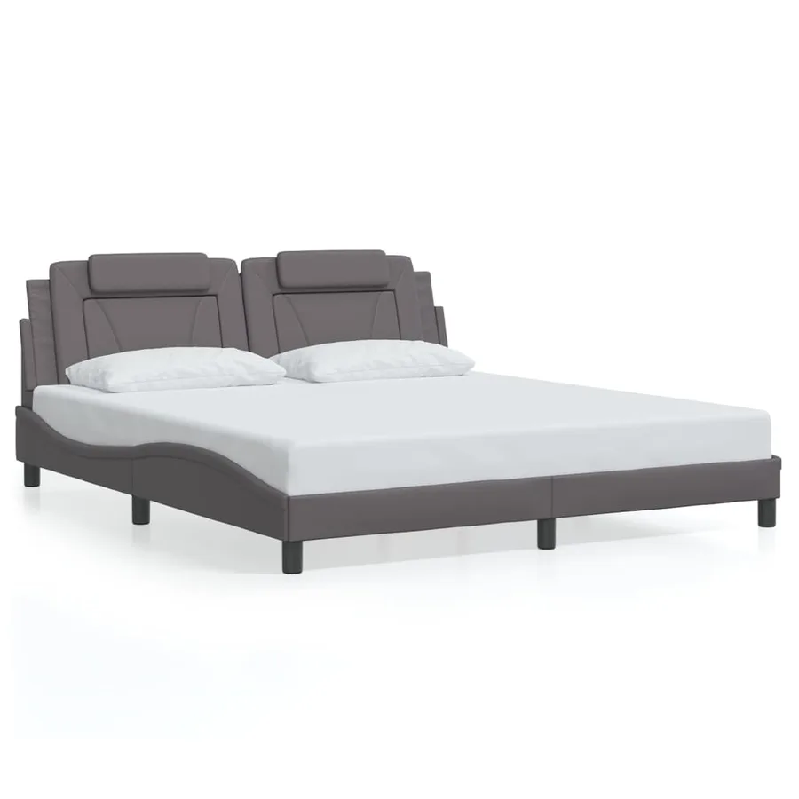 Cadre de lit Viana avec LED sans matelas gris 180x200 cm - 5