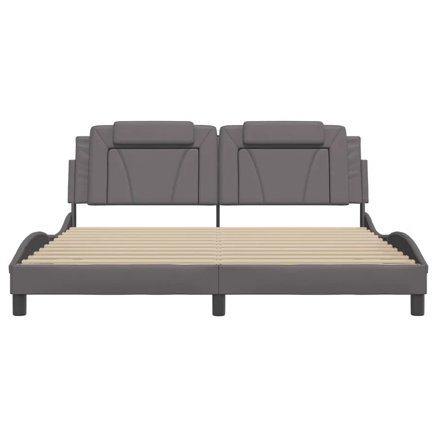Cadre de lit Viana avec LED sans matelas gris 180x200 cm - 6