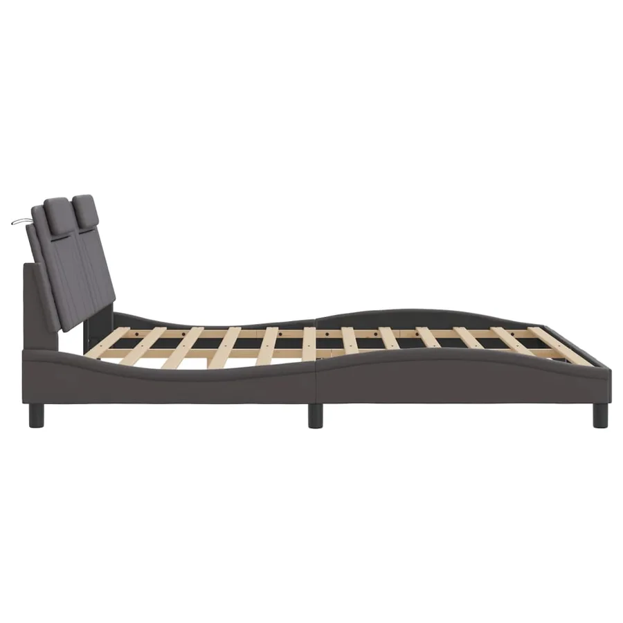 Cadre de lit Viana avec LED sans matelas gris 180x200 cm - 9