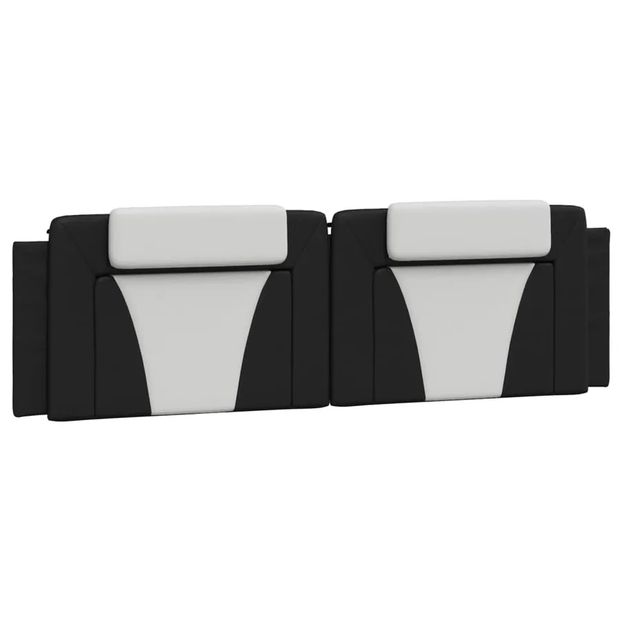 Coussin de tête de lit Viana noir et blanc 180 cm similicuir - 2