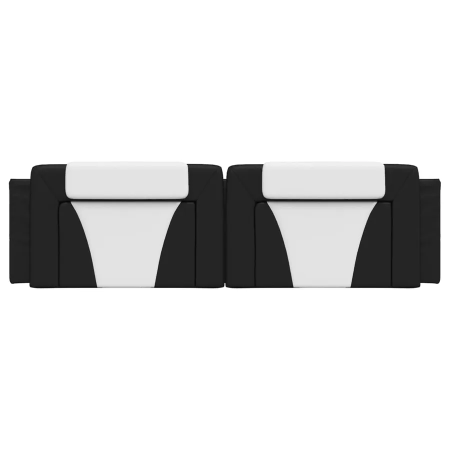 Coussin de tête de lit Viana noir et blanc 180 cm similicuir - 5
