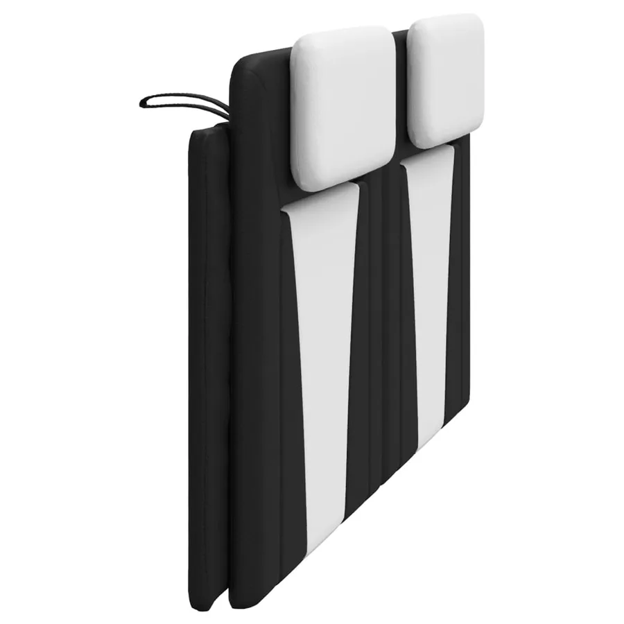 Coussin de tête de lit Viana noir et blanc 180 cm similicuir - 6