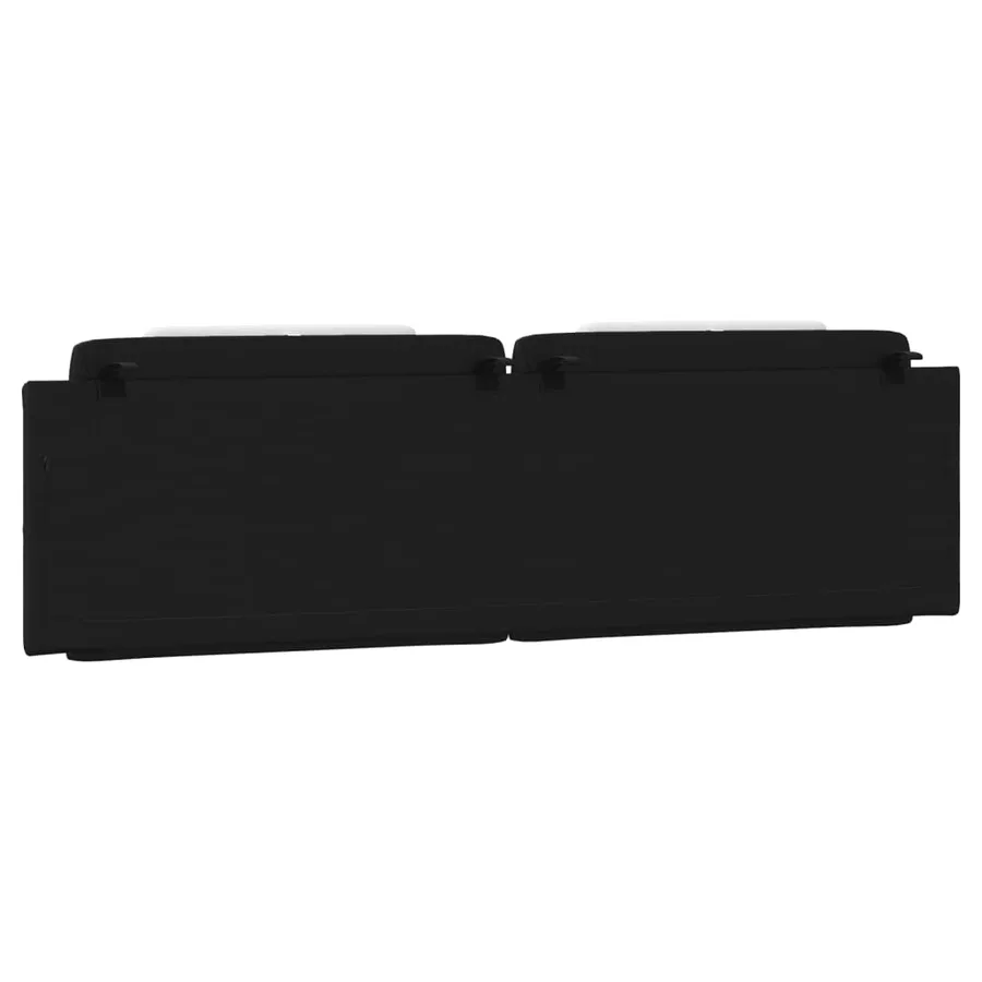 Coussin de tête de lit Viana noir et blanc 180 cm similicuir - 7