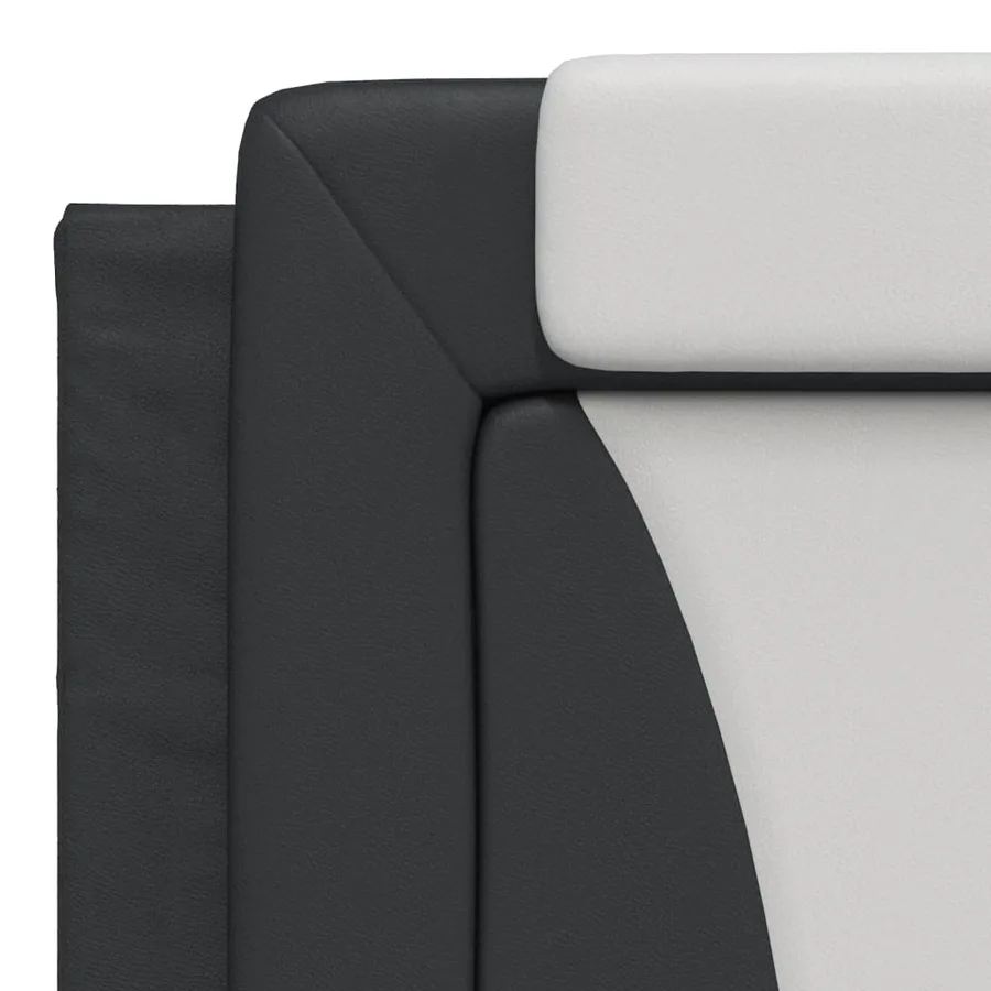 Coussin de tête de lit Viana noir et blanc 180 cm similicuir - 8