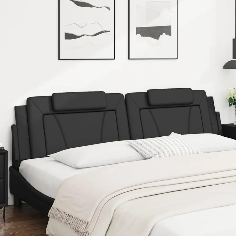 Coussin de tête de lit Viana noir 200 cm similicuir - 3