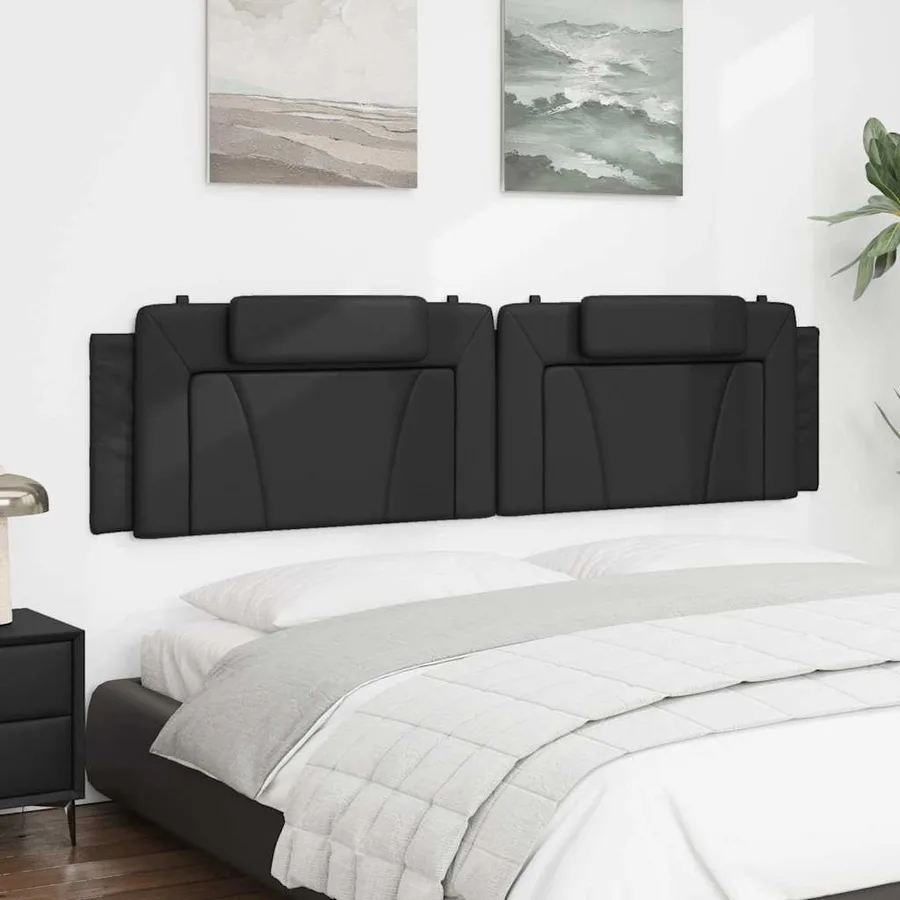 Coussin de tête de lit Viana noir 200 cm similicuir - 4
